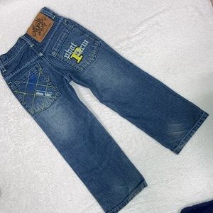 Phat farm embroidered back pocket straight leg jeans size 5